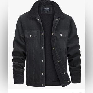 Men's Black Sherpa-Lined Jacket